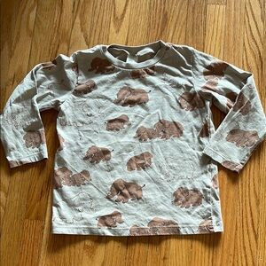 Toddler H&M Long Sleeve Shirt with Animal Wooly Mammoth 🦣